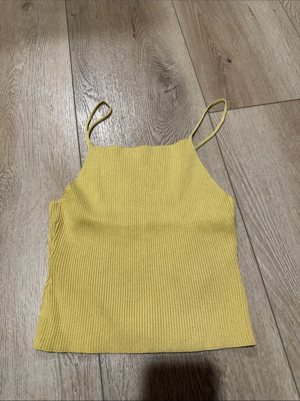 H&M Sunny Yellow Ribbed Camisole Tank